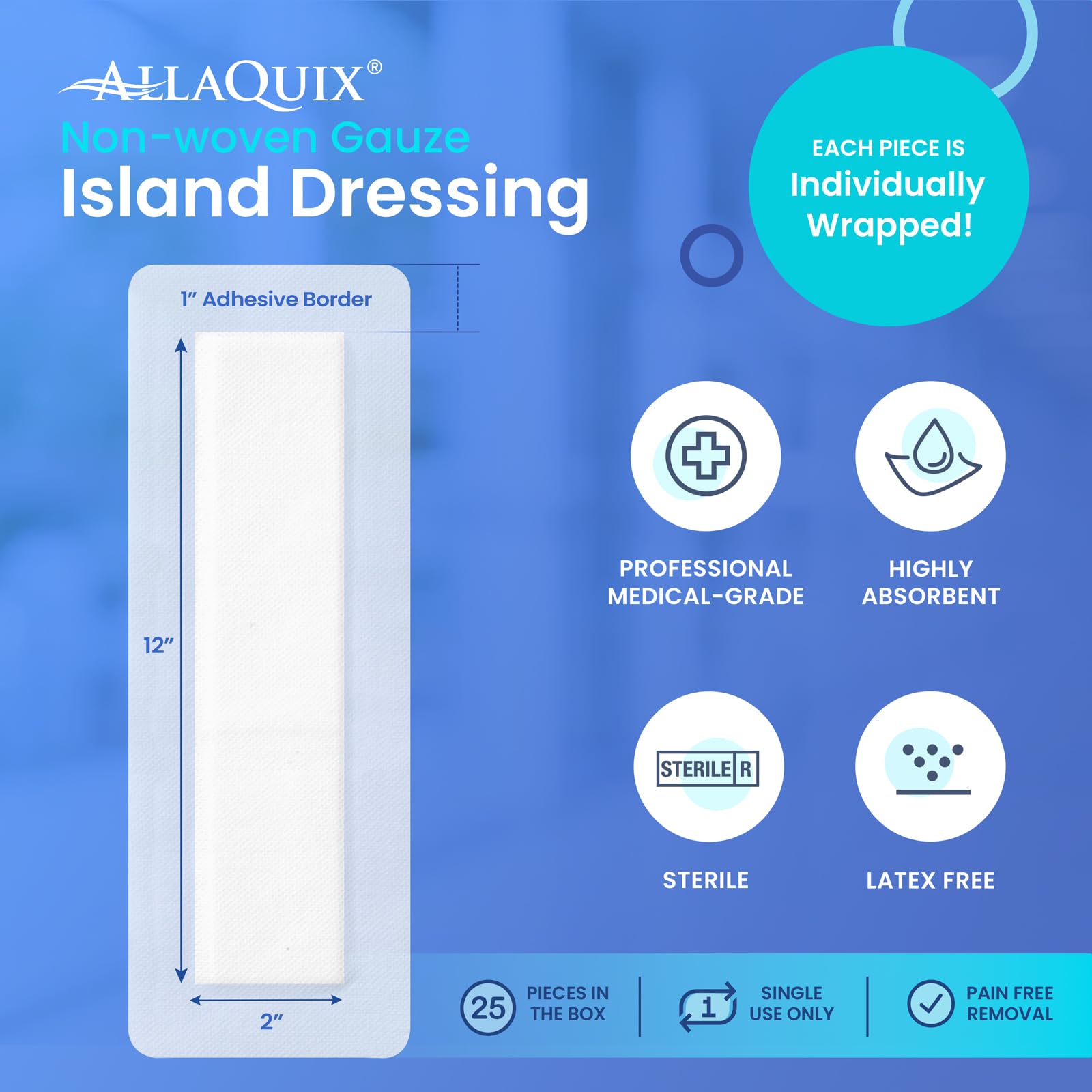 Amazon.com: AllaQuix Basic Sterile Gauze Island Dressing 4